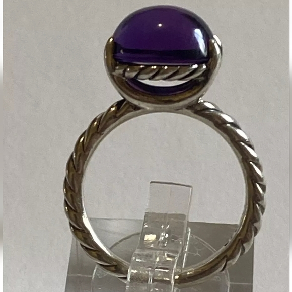⭐ David Yurman Sterling Silver Cable & Amethyst Ring D.Y. 925 Size 6.75 ✨ - Picture 8 of 15